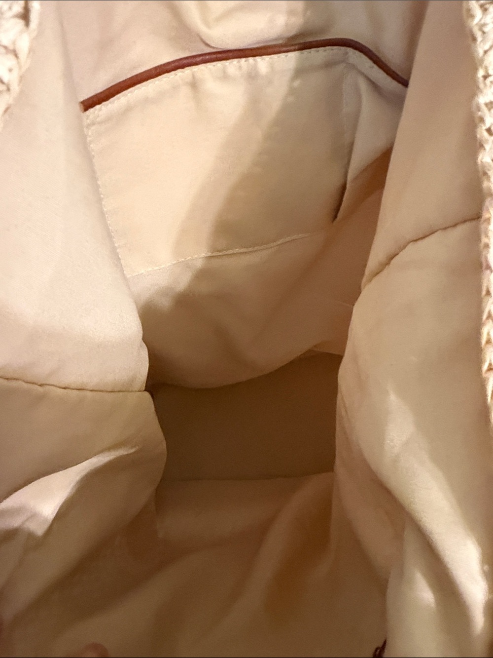 Sole Society Striped Raffia Tote - Cream & Rust Brown - Picture 6 of 6